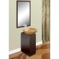 Modern Mahogany Finish Vanity/ Natural Stone Bowl and Mirror