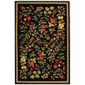Hand-hooked Trellis Black/ Beige Polypropylene Rug (3' x 5')