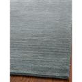 Loomed Knotted Himalayan Solid Blue Wool Rug (8' x 10')