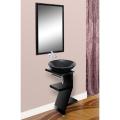 DreamLine Wood Base Vanity/Nero Marquina Stone Sink/ Mirror Combo