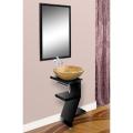 DreamLine Wood Base Vanity/ Serpeggiante Stone Sink/ Mirror Combo