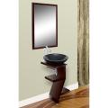 DreamLine Wood Base Vanity/ Nero Marquina Stone Sink/ Mirror Combo