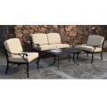 Black 4-piece Cast Aluminum Outdoor Conversation Set