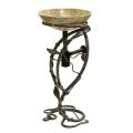 DreamLine Wrought Iron Stand/ Oval Iron Mirror/ Emperador Light Sink