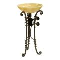 DreamLine Wrought Iron Stand with Honey Onyx Natural Stone Vessel Sink