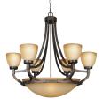 Woodbridge Lighting 'Wayman' Bronze 9-light 6-arm Chandelier