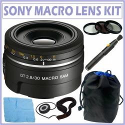Sony 30mm f/2.8 Macro Lens for Alpha Digital SLR Cameras with Accessory Kit