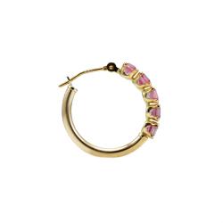 10k Yellow Gold Square-cut Pink Topaz Hoop Earrings