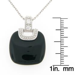 Meredith Leigh Sterling Silver Onyx and Cubic Zirconia Necklace