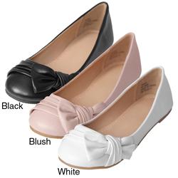 Journee Collection Girl's Bow Detail Ballet Flats
