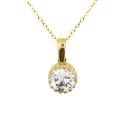 14k Yellow Gold Over Silver Round-cut Cubic Zirconia Necklace
