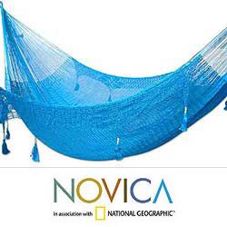 Nylon 'Blue Heaven' Large Deluxe Hammock (Mexico)