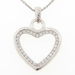 Meredith Leigh Sterling Silver Cubic Zirconia Heart Necklace
