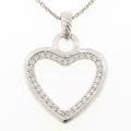 Meredith Leigh Sterling Silver Cubic Zirconia Heart Necklace