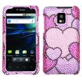 Premium T-Mobile G2x Cloudy Hearts Tail Rhinestone Protector Case