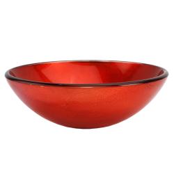 Fontaine Scarlet Fire Glass Vessel Bathroom Sink