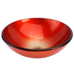 Fontaine Scarlet Fire Glass Vessel Bathroom Sink