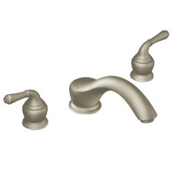 Moen Brushed Nickel Double-Handle Low Arc Roman Tub Faucet