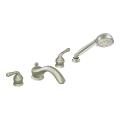 Moen Brushed Nickel Double-Handle Low Arc Roman Tub Faucet Includes Hand Shower