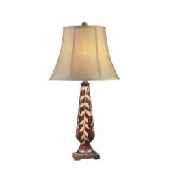 Bronze and Gold Patterned Glass Table Lamp