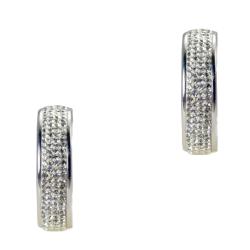 Sterling Silver Crystal Hoop Earrings