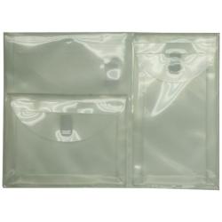 Plastic Clear 3-pocket Booklet Envelope with Velcro Closure (Pack of 12)