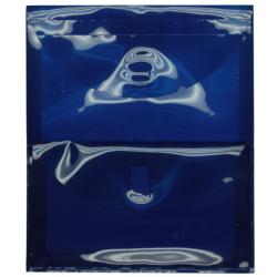 Plastic Blue 2-pocket Open-end Envelope with Velcro Closure (Pack of 12)