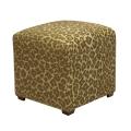 Tyler Sage Leopard Cube Ottoman