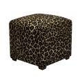 Tyler Black Leopard Cube Ottoman