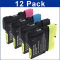Brother Compatible LC-61 Black/Color Ink Cartridges (Pack of 12)
