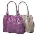 WE-GO by Mania Large Python-embossed Leather Satchel