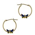 10k Yellow Gold Children's Enamel Butterfly Hoop Earrings