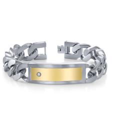 Stainless Steel Men's Gold Ion-plated 8.5-inch ID Bracelet
