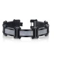 Stainless Steel and Carbon Fiber Men's Black Link Bracelet