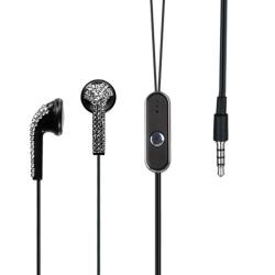 Luxury Black Diamante Handsfree Headset for HTC Evo Shift 4G
