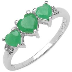 10k White Gold Emerald and Diamond Accent Ring (H-I, I2-I3)