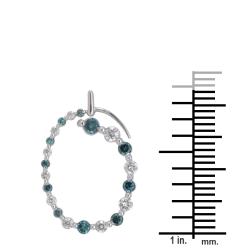 14k White Gold 1ct TDW Blue and White Diamond Earrings (H-I, I2)