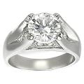 Tressa Silvertone Prong-set Round-cut CZ Ring