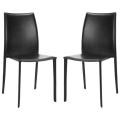 Jazzy Vinyl Black Side Chairs (Set of 2)
