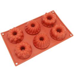 Freshware 6-cavity Mini Bundt Cake Silicone Mold/ Baking Pans (Pack of 2)