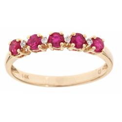 Dyach 14k Yellow Gold Ruby and Diamond Accent Fashion Ring