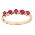 14k Yellow Gold Ruby and Diamond Accent Fashion Ring