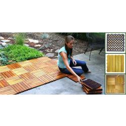 Acacia Hardwood Deck Tile (Pack of 5)