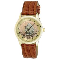 August Steiner Ladies Indian Head Penny Collectors Gold Coin Watch 