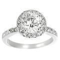 Tressa Silvertone Pave-set Round-cut CZ Ring