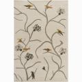 Hand-tufted White Floral Wool Rug (8' x 10')