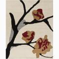 Hand-tufted White Floral Wool Rug (8' x 10')