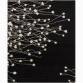 Hand-tufted Black Floral Wool Rug (6' x 9')