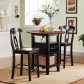 Rwanda Black and Cherry 3-piece Bistro Set