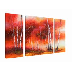 'White Birch' Oil Paint 3-piece Canvas Art Set